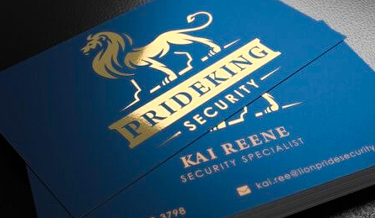 1000 Business Cards, Matt Laminated, Gold Foil, Round Corners