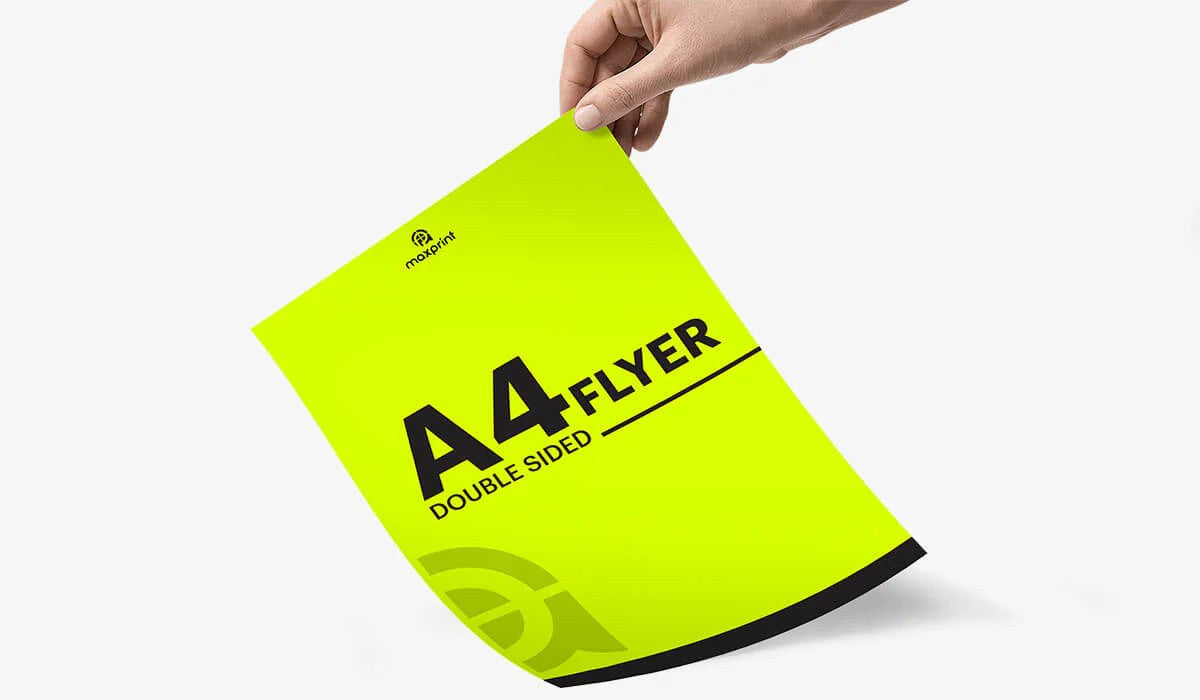 Flyers A4 Real Size (297 × 210 mm), 135 GSM Glossy, 2 Sides