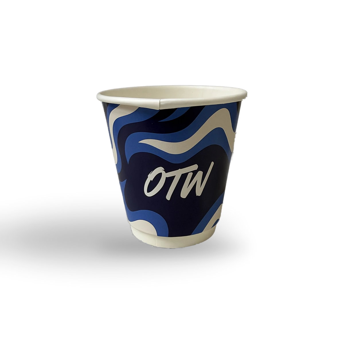 10 oz double wall paper cup with full-wrap blue pattern print — MaxPrint Dubai