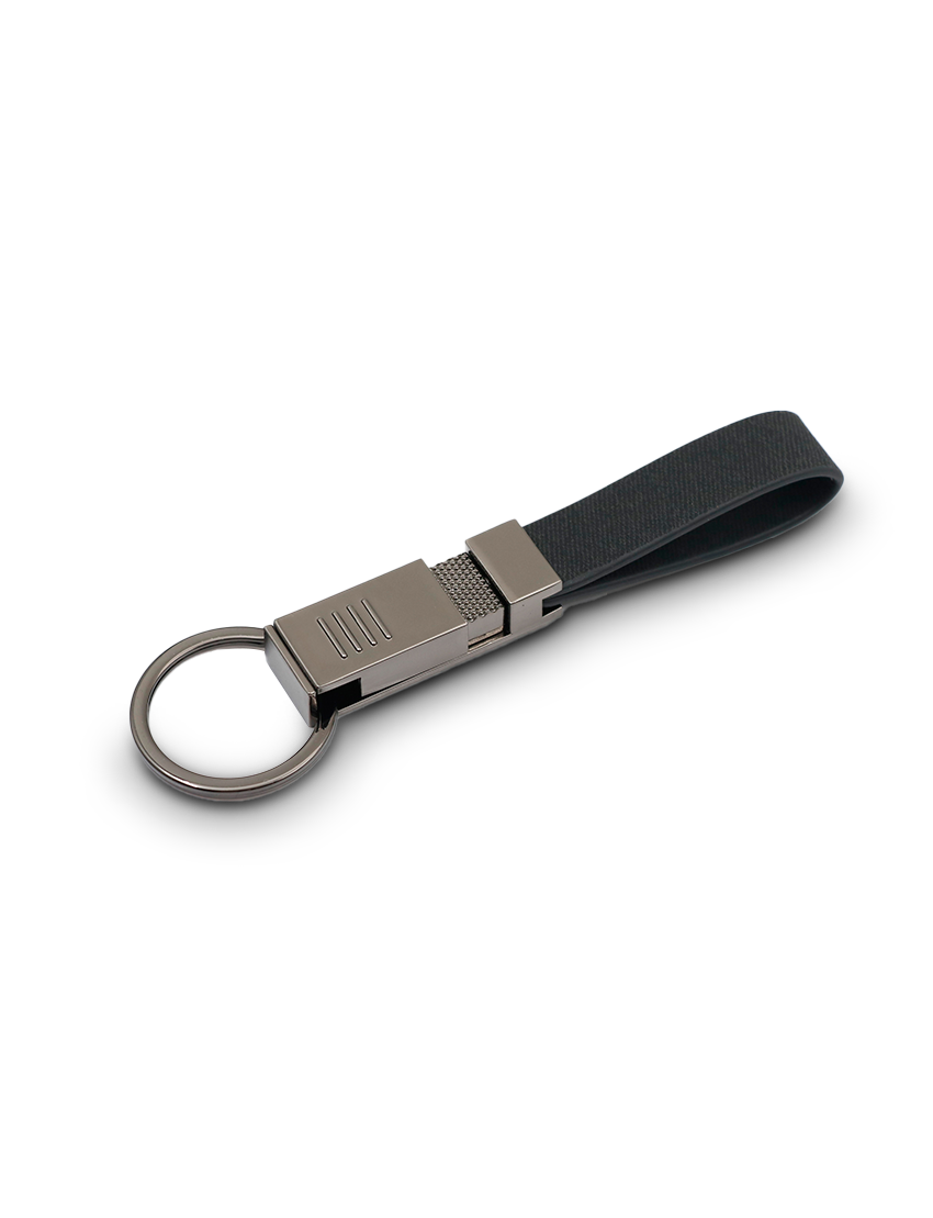 Chic Keychain — Innovative Slide-Down Keyholder in PU and Gunblack Metal