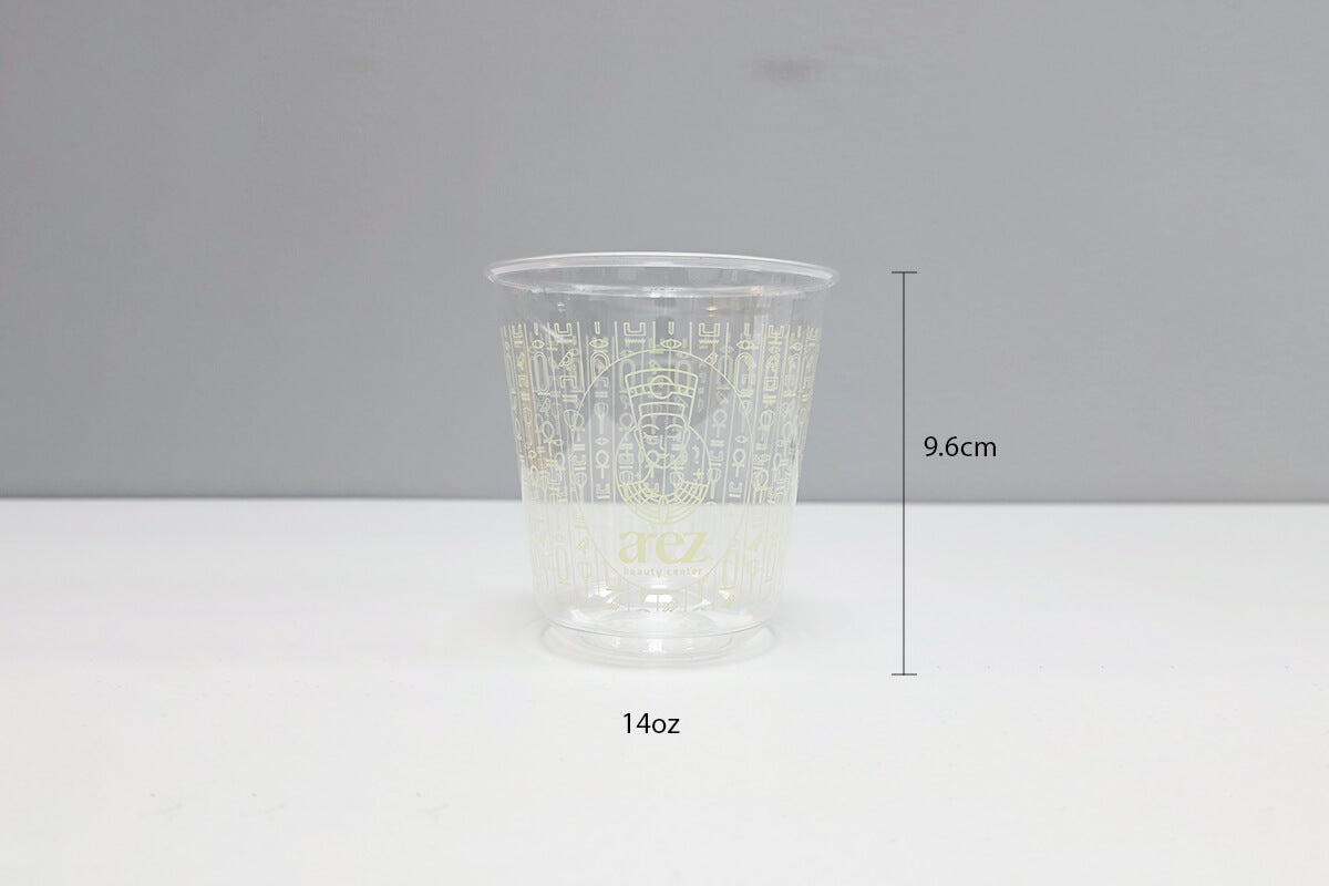 1000 14 oz U-Shape PET Cups with Strawless Lids - With Printing