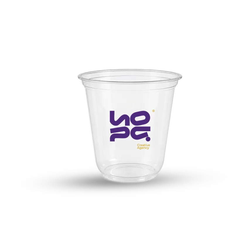 14 oz U-shape PET cup custom printed with your logo — MaxPrint Dubai