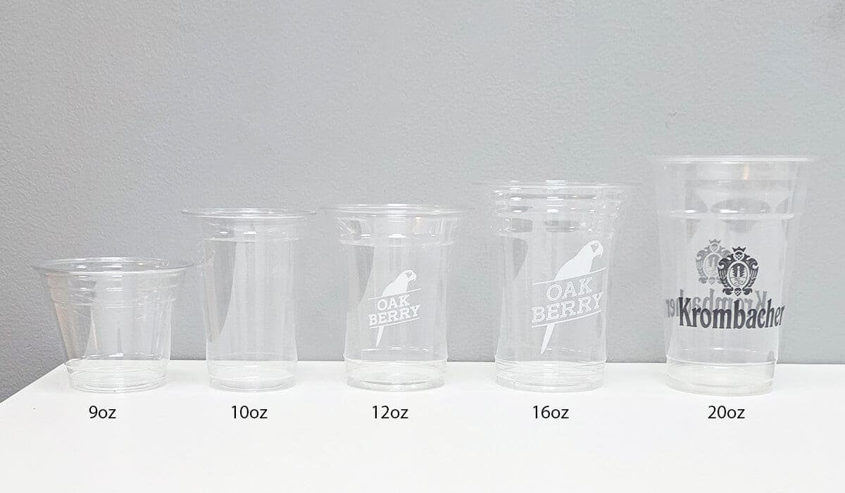 20oz Flat Plastic Cups with Lids with Printing
