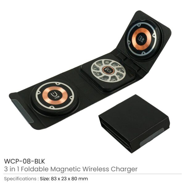 50 3-in-1 Foldable Wireless Charger for Mobile, iWatch and Earbuds