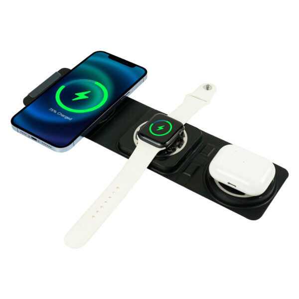50 3-in-1 Foldable Wireless Charger for Mobile, iWatch and Earbuds