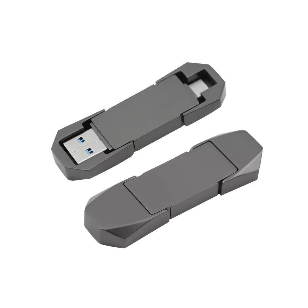 OTG USB Flip in Gun Metal 32GB V. 3.0 Type C Flip Magnetic Cap