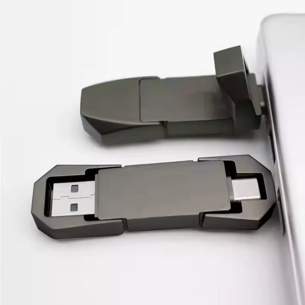 OTG USB Flip in Gun Metal 32GB V. 3.0 Type C Flip Magnetic Cap