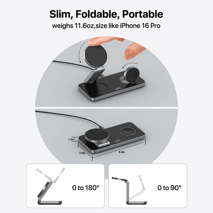 Foldy — Compact 3-in-1 MagSafe Charger