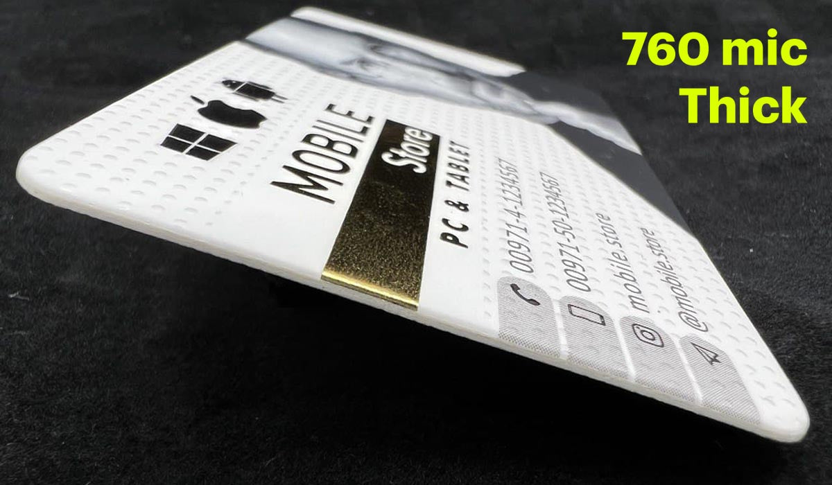Business Cards, Rounded Corner Gold Foil Spot UV Velvet Laminated 760 mic - Thick - additional product view