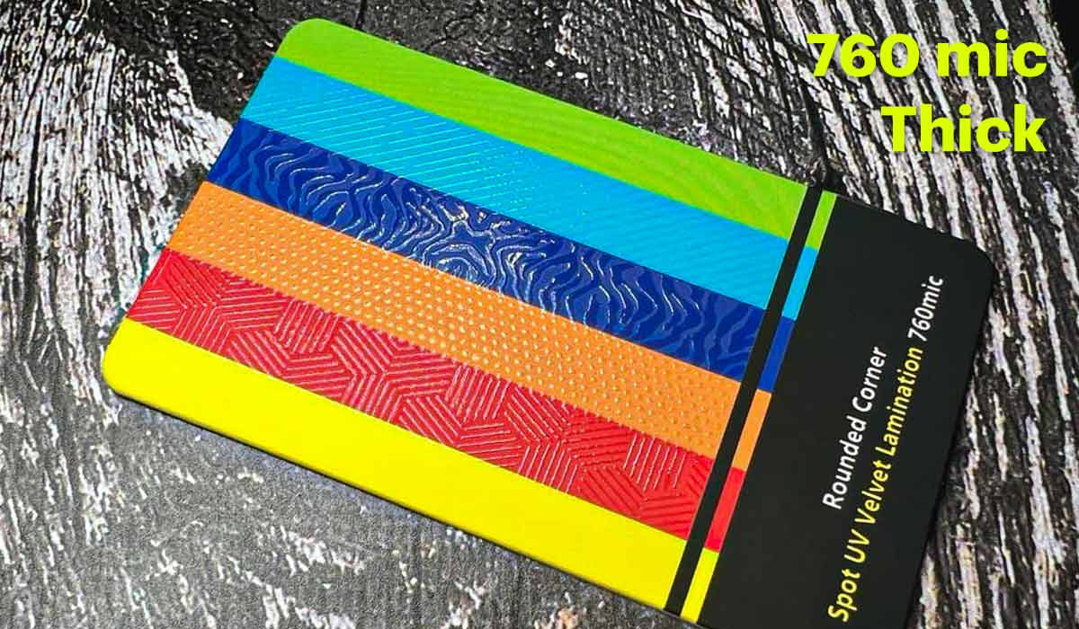 Business Cards, Rounded Corner Spot UV Velvet Lamination 760 mic - Thick - additional product view