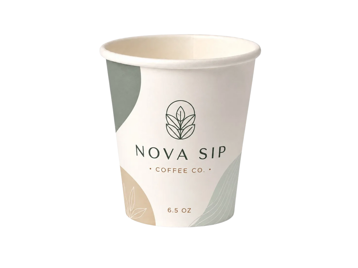 6.5 oz single wall paper cup custom printed with your logo — MaxPrint Dubai