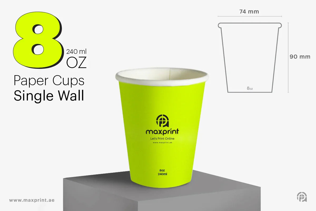 8oz single wall paper cups bulk wholesale Dubai