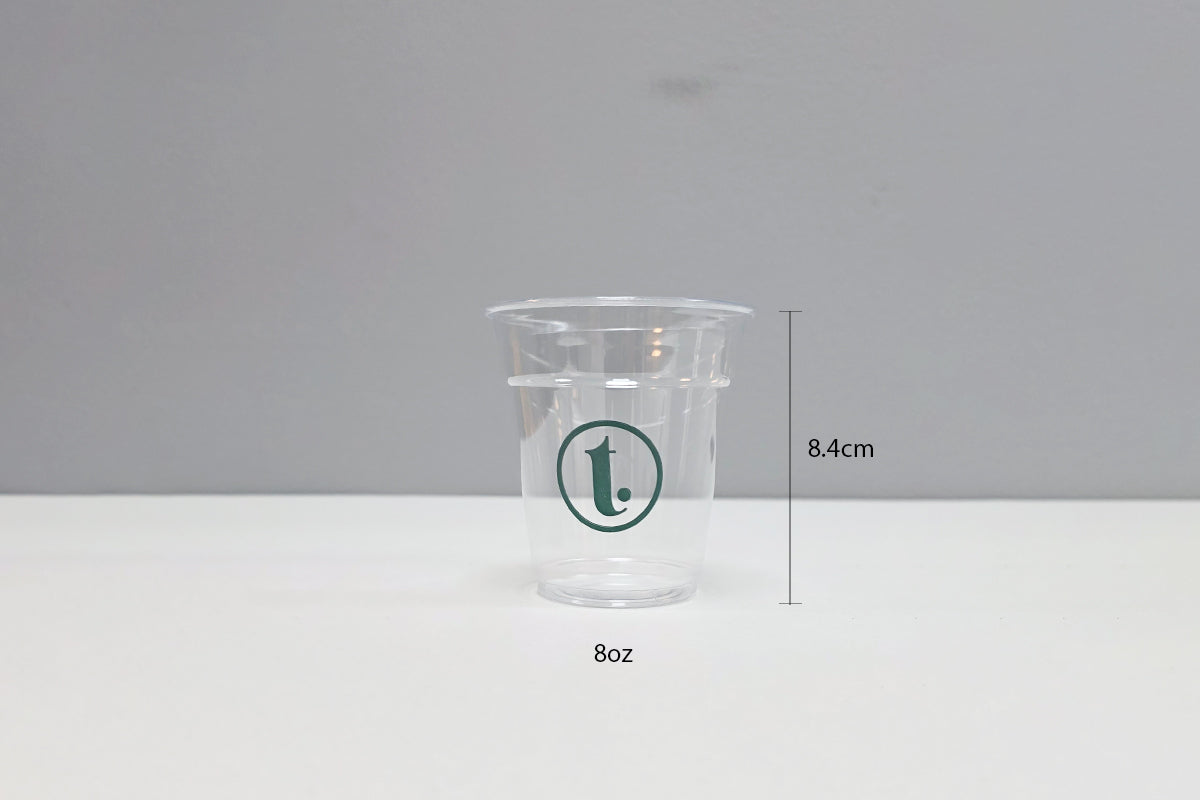 1000 8oz Flat Plastic Cups with Lids with Printing