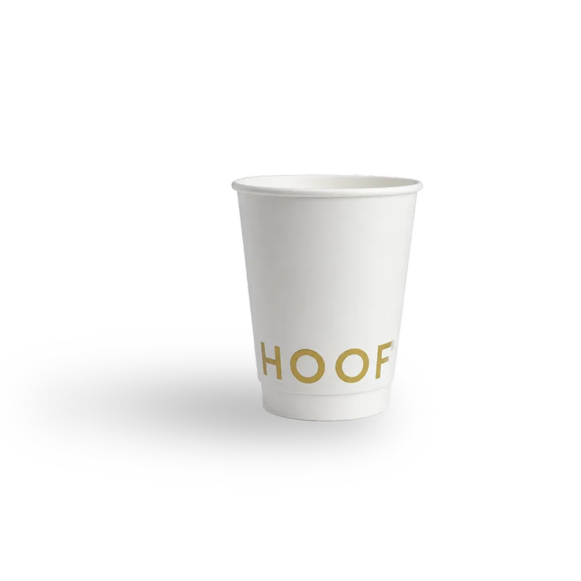 8 oz double wall paper cup printed with a customer logo, example 8 — MaxPrint Dubai