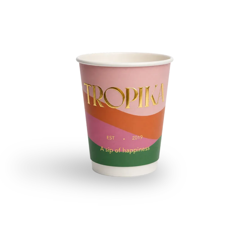 8 oz double wall paper cup custom printed with your logo — MaxPrint Dubai