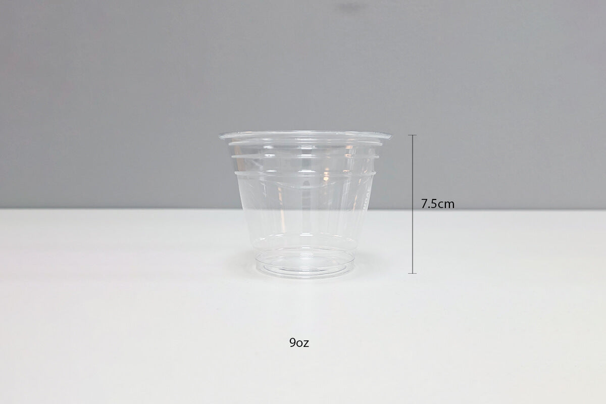 1000 9oz Flat Plastic Cups with Lids with Printing