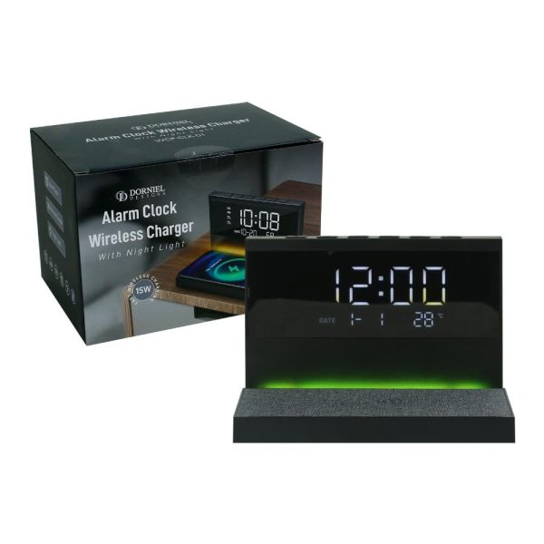 50 Dorniel Alarm Clock, 15W Wireless Charger and Night Light