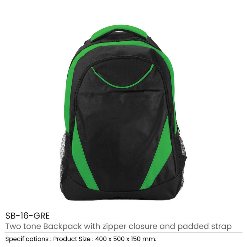 25 Two-toned Backpacks 600D Polyester Material