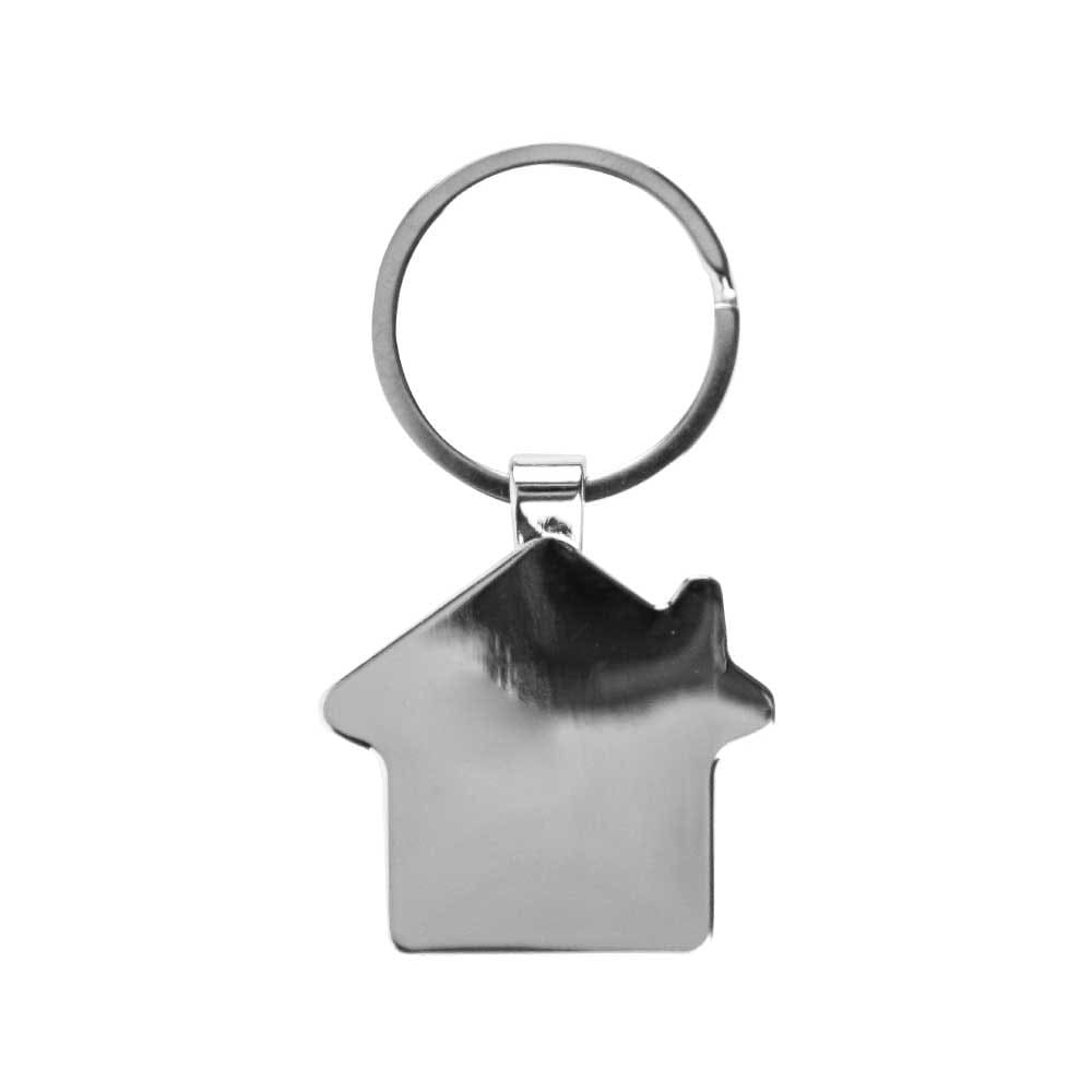 50 Bamboo & Metal Keychain House Shaped