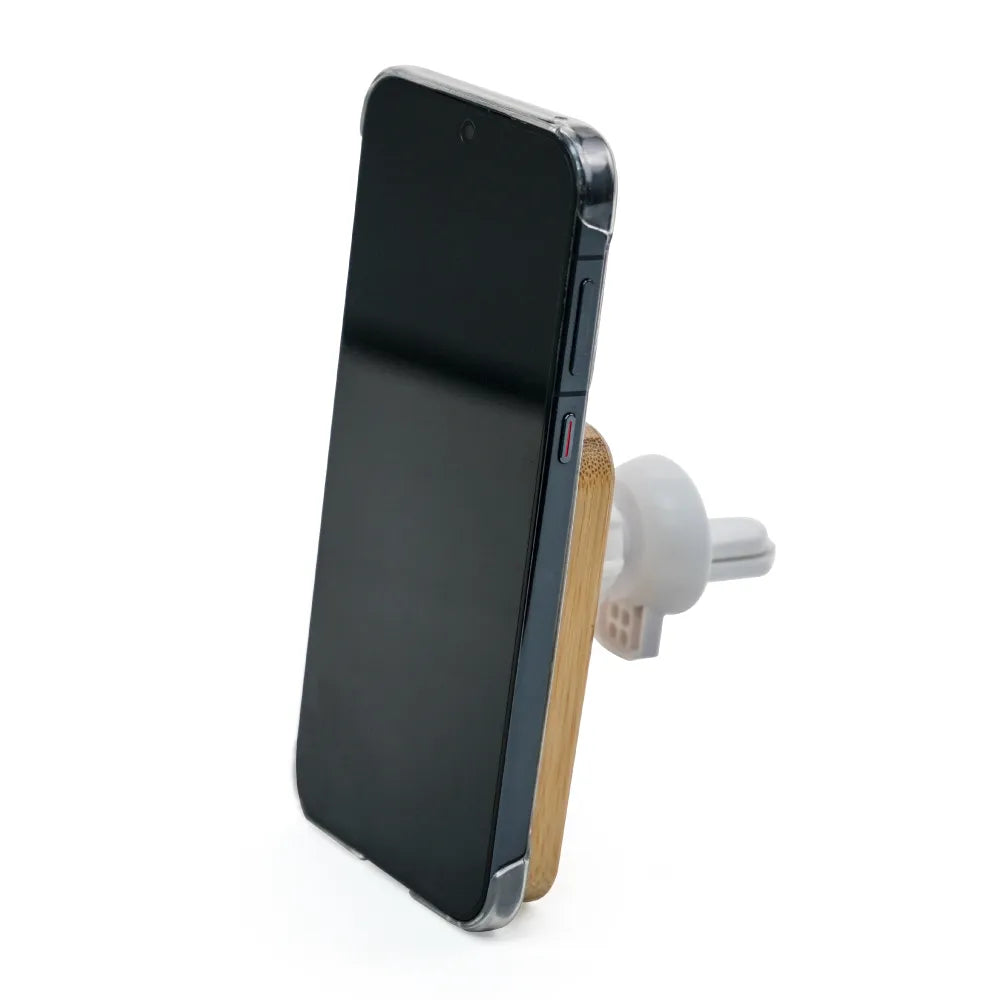 Bamboo Wireless Car Charger 15W Fast Charging & Type C