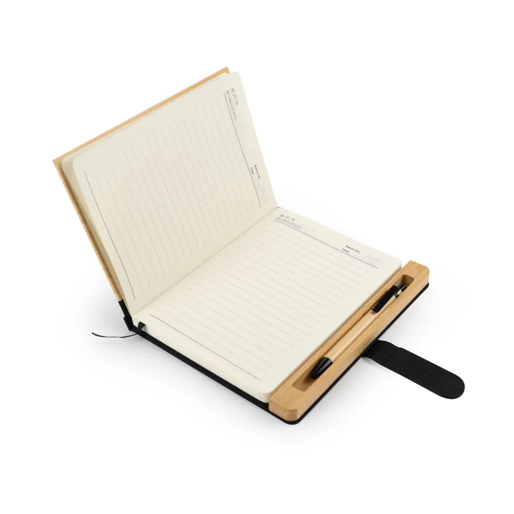 Bamboo and rPET Notebooks with Pen, A5, Bookmark & Magnetic Clasp