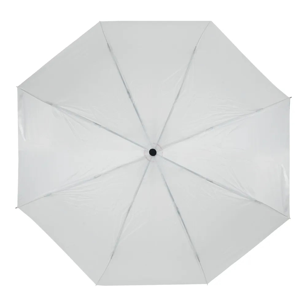 Bi-Fold Umbrella in White with Velcro Closure and Pouch