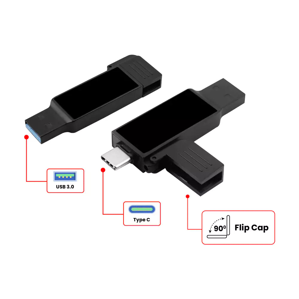 OTG USB with LED Logo 32GB V. 3.0 Type C