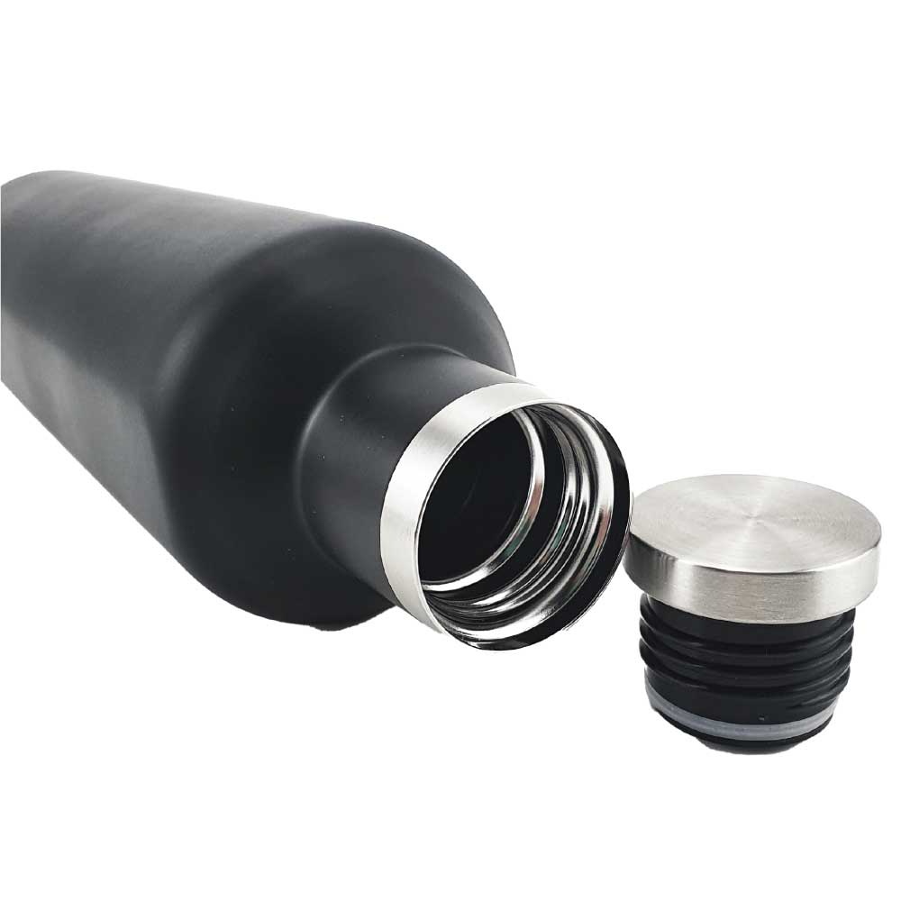 Double Wall Matte Black Stainless Steel Bottles, 500ml