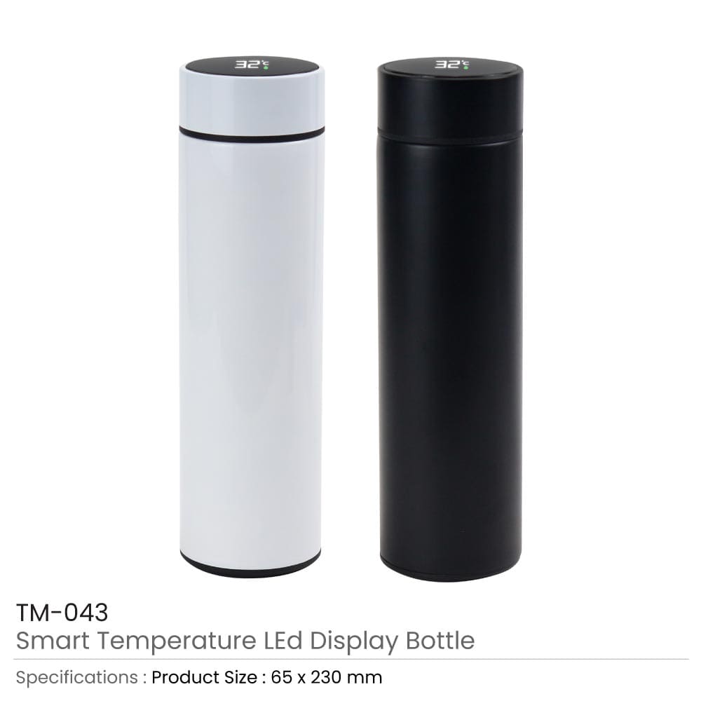 50 Double Wall Bottles with Temperature Display 500ml