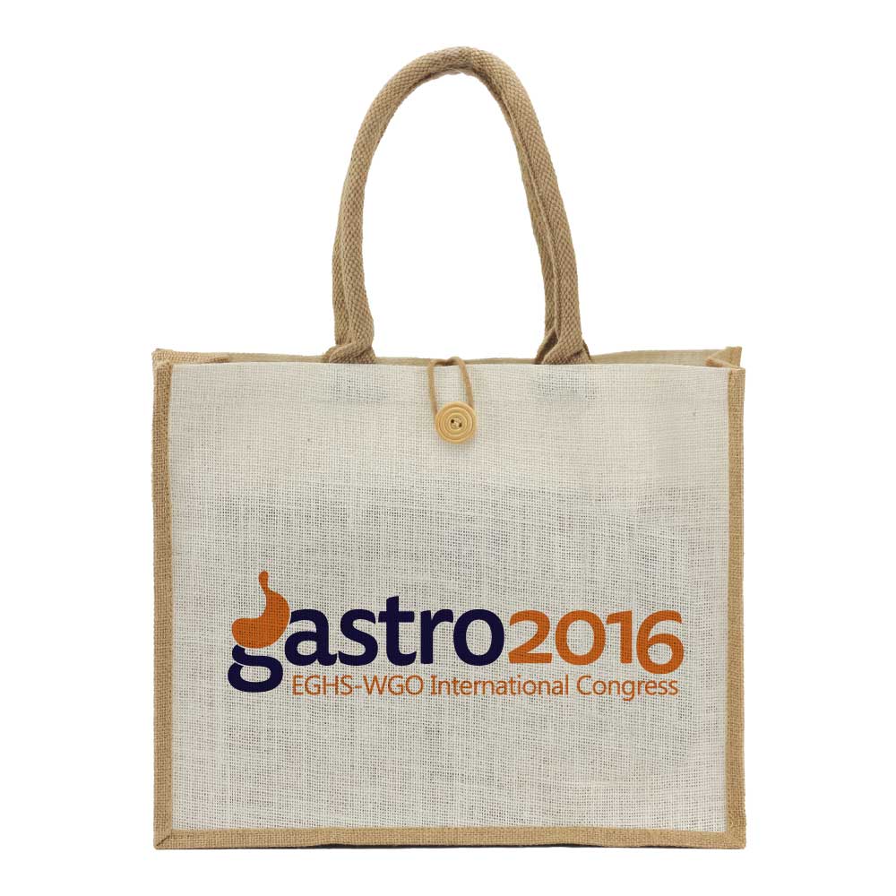 Jute Shopping Bags with Button