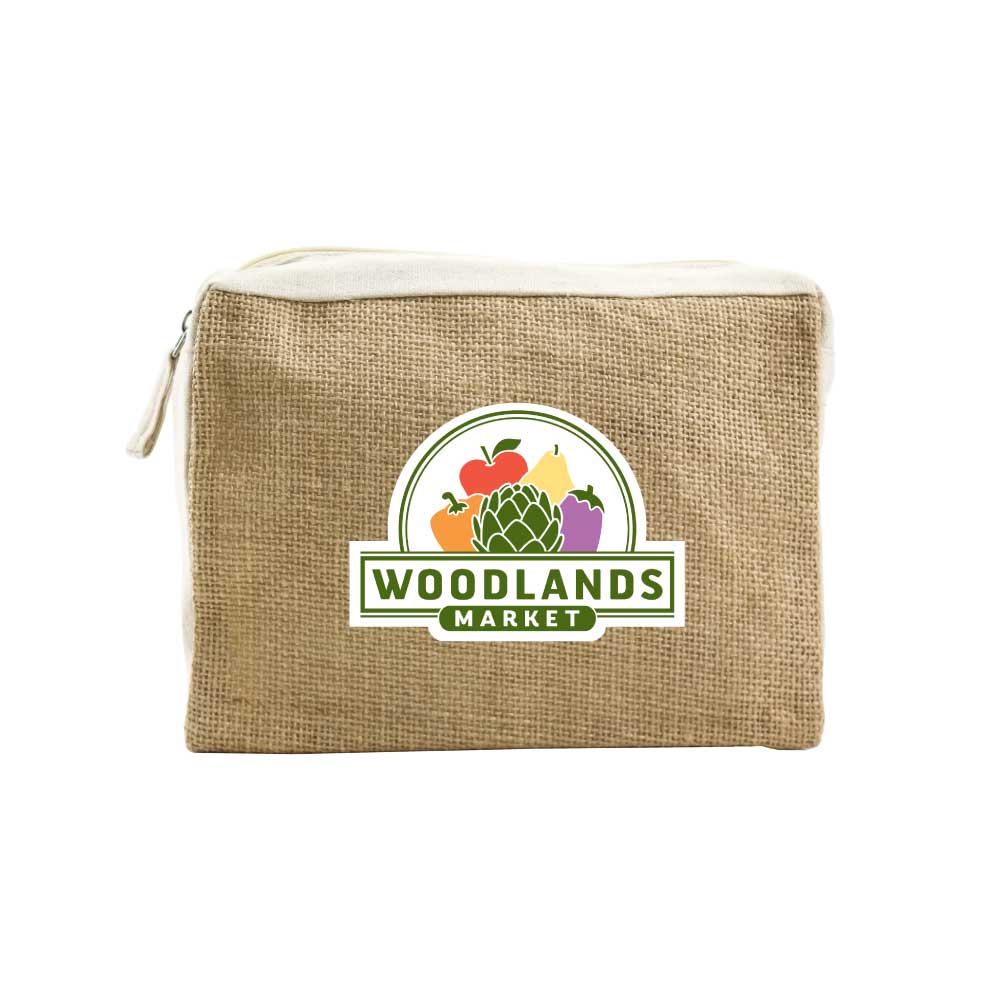 50 Jute with Cotton Zipper Pouch