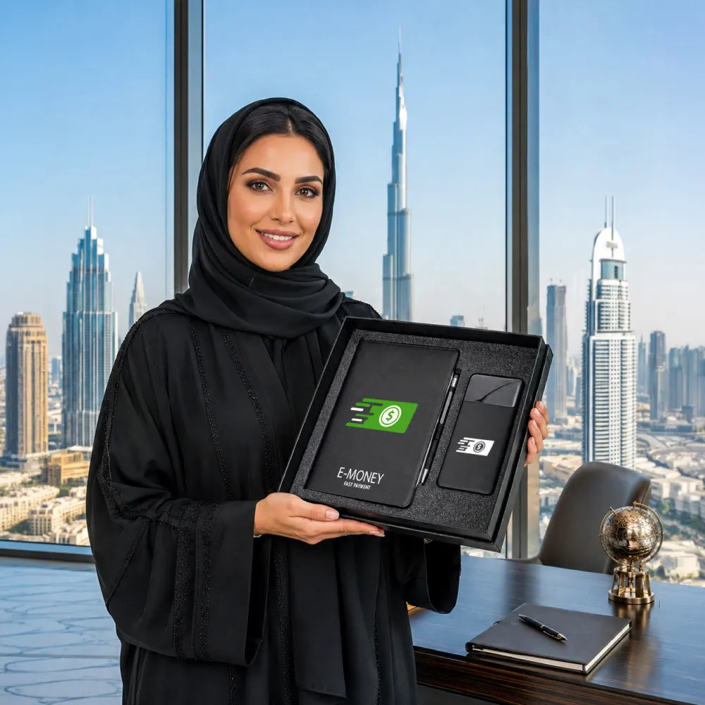طقم هدايا مكتبي دعائي بعلبة كرتون GS-014