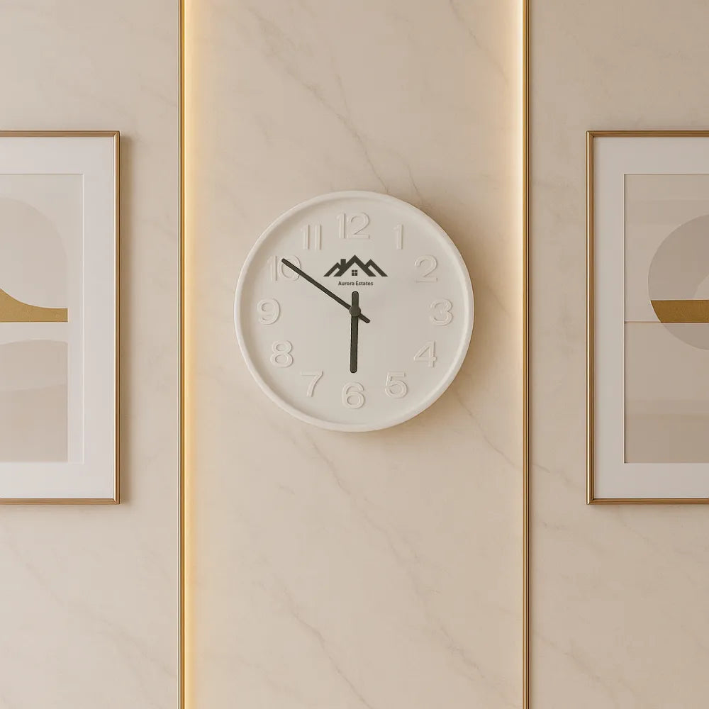 Round Analog Wall Clock Matte Finish White