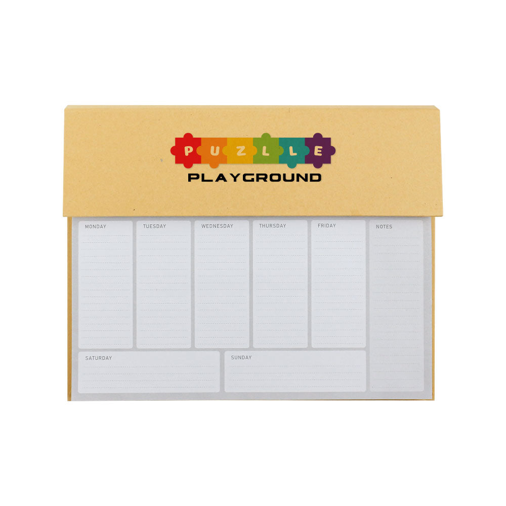 50 Eco-Friendly Weekly Planner Kit with Pen, Clip, Sticky Notes