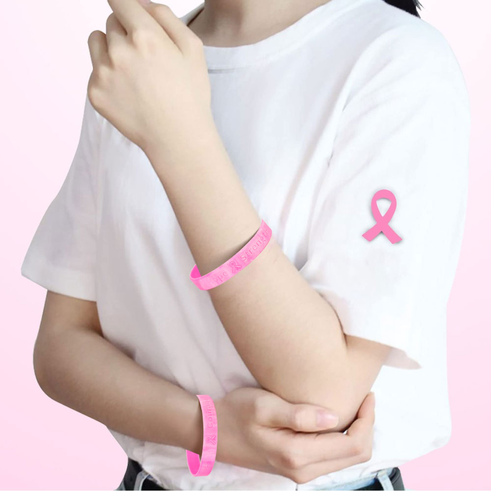 Breast Cancer Awareness Wristbands with Logo