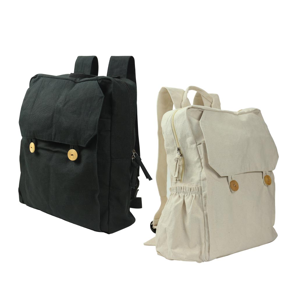 شنطة ظهر قطن سوداء بسحّاب