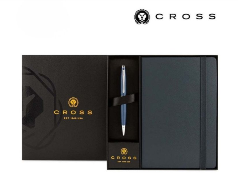 Cross Calais™ Ballpoint Pen & A5 Hardcover Notebook Gift Set - Navy Blue