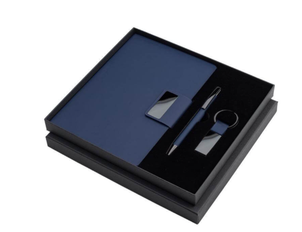 REGENT - Giftology Set of Notebook, Keychain and Pen - Blue
