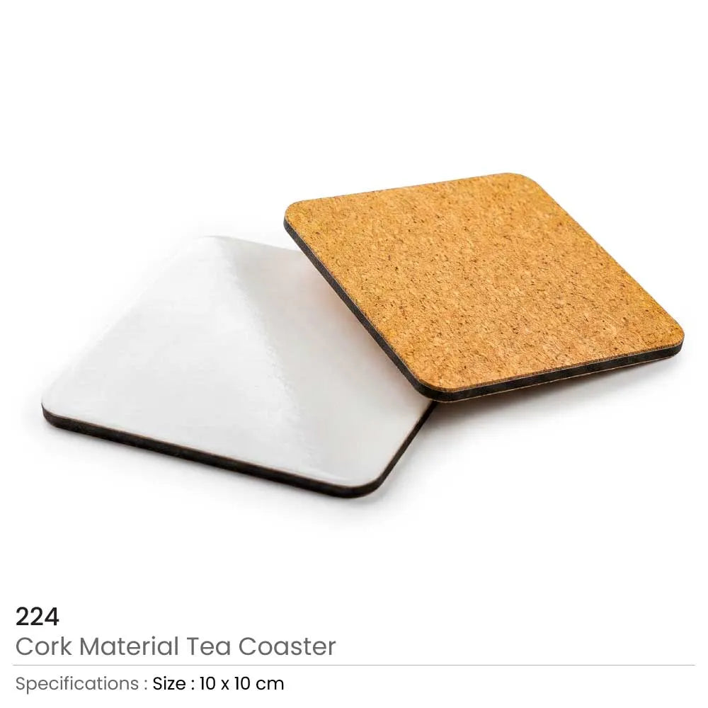 Cork Tea Coasters in Square Shape – 10 cm