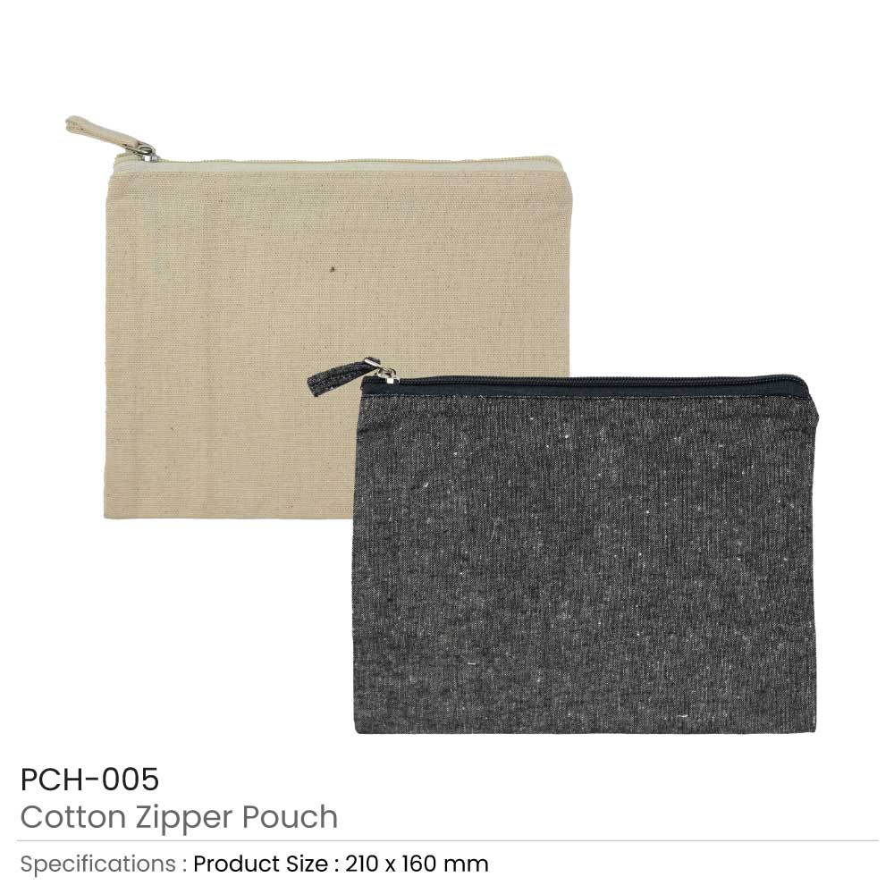 50 Multi-purpose Cotton Zipper Pouch