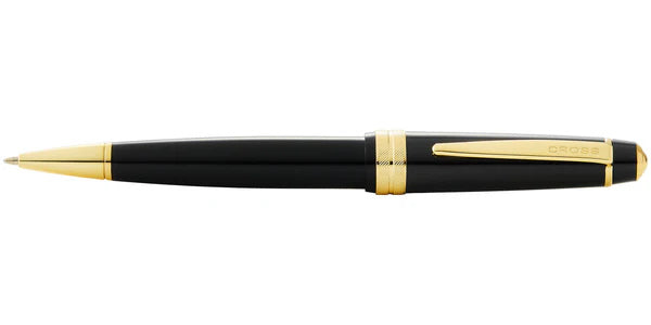 Cross Bailey Light™ Polished Black Resin and Gold Tone Ballpoint Pen (Blue Ink)