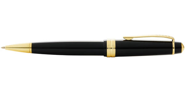 Cross Bailey Light™ Polished Black Resin and Gold Tone Ballpoint Pen (Blue Ink)