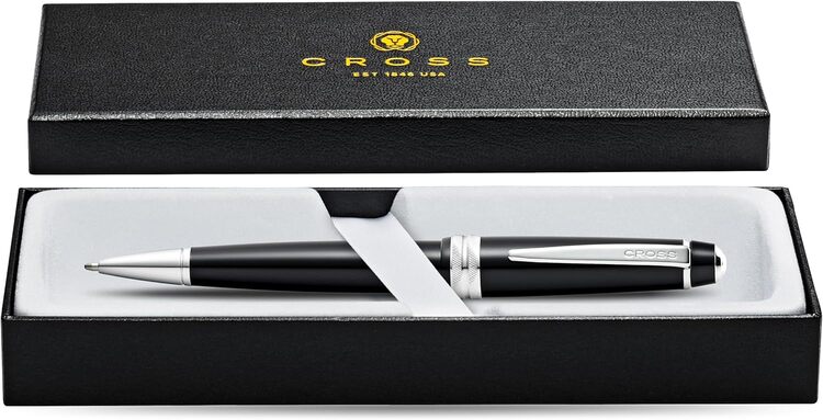 Cross Bailey Light™ Polished Black Resin with Polished Chrome Appointments Ballpoint Pen (Blue Ink)