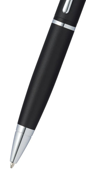 Cross Calais™ Matte Black with Polished Chrome Appointments Ballpoint Pen (Blue Ink)