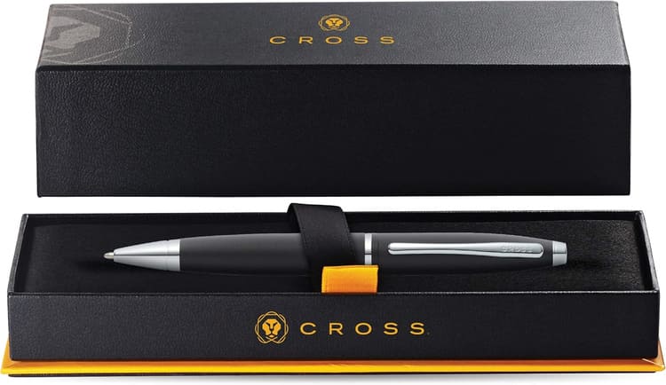 Cross Calais™ Matte Black with Polished Chrome Appointments Ballpoint Pen (Blue Ink)
