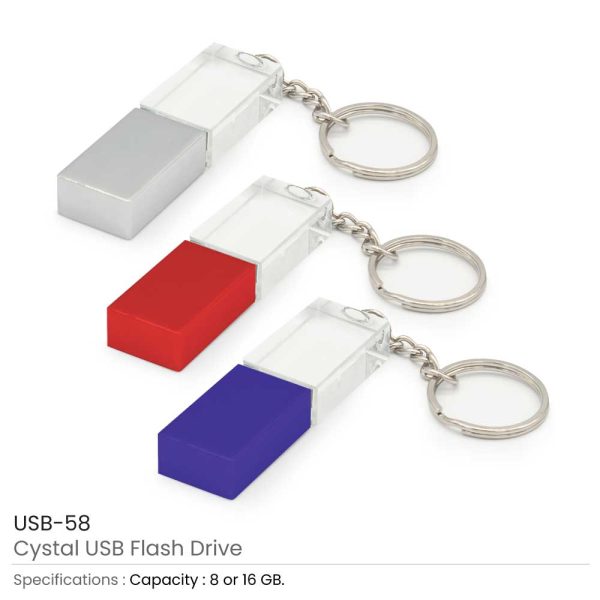 50 Crystal USB Flash Drives 64GB