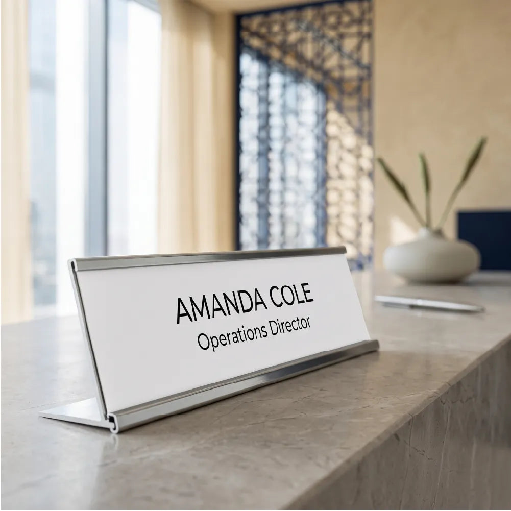 Aluminum Desk Sign Holders