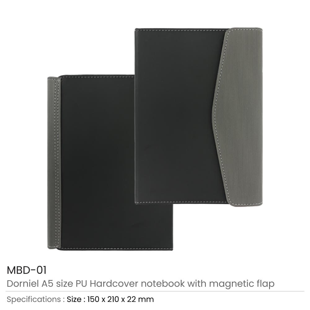 50 Dorniel A5 Size Notebooks PU Hardcover & Magnetic Flap