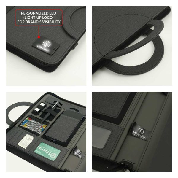 50 Dorniel Portfolio A4 with 8000mAh Powerbank and LED Logo