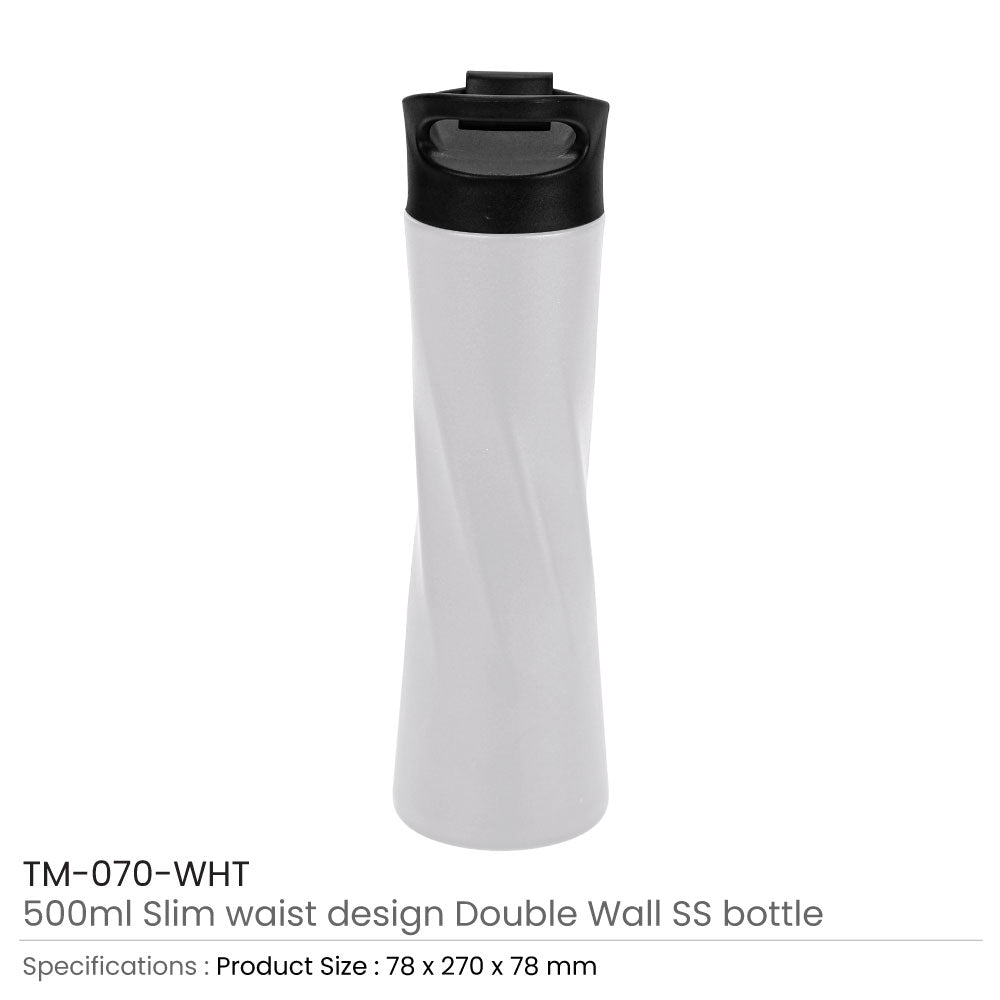 Double Wall SS Bottles Slim Waist Design 500 ml